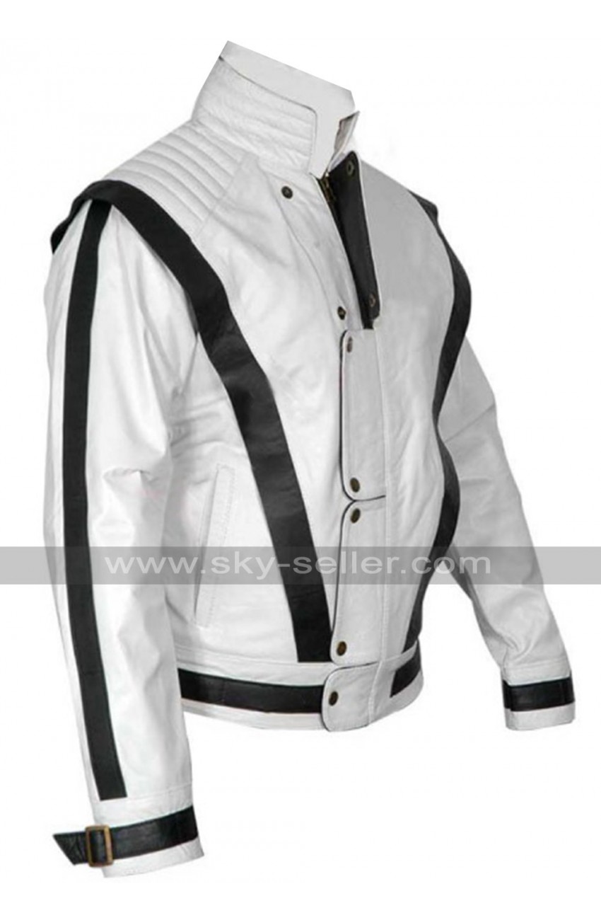 Michael Jackson Thriller White Suit Leather Jacket