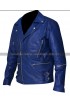 Jared Leto 30 Seconds to Mars Blue Leather Jacket
