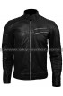 Double Zipper Pocket Men's Slimfit Quilted Biker Leather Jacket