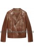 Blake Lively Brown Motorcycle Leather Jacket