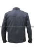 Men's Grey Leather Bomber Moto Jacket