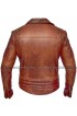 Mens Vintage Brando Diamond Biker Distressed Brown Motorcycle Leather Jacket