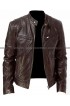 Vintage Cafe Racer Black & Brown Biker Genuine Leather Jacket