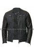 Mens Vintage Biker Cafe Racer Quilted Casual Motorcycle Cotton Leather Jacket