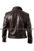 Mens Vintage Cafe Racer Biker Casual Fit Brown Motorbike Leather Jacket