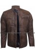 David Beckham Brazil Vintage Slim Fit Biker Quilted Leather Jacket