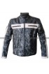 Grey Bomber Designers Biker Leather Jacket