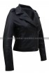 Kim Kardashian Black Leather Moto Jacket