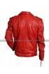 Mens Cafe Racer Brando Biker Vintage Classic Red Motorcycle Leather Jacket