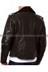 Asymmetrical Zipper Slimfit Side Pocket Fur Collar Biker Jacket