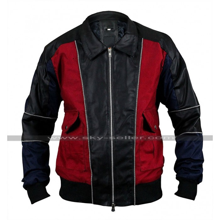 Mens Retro Bomber Biker Shirt Collar Unique Style Leather Jacket