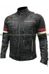 Vintage Café Racer Distressed Black Retro Biker Jacket