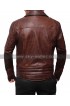 Brando Motorcycle Racer Quilted Brown Leather Jacket