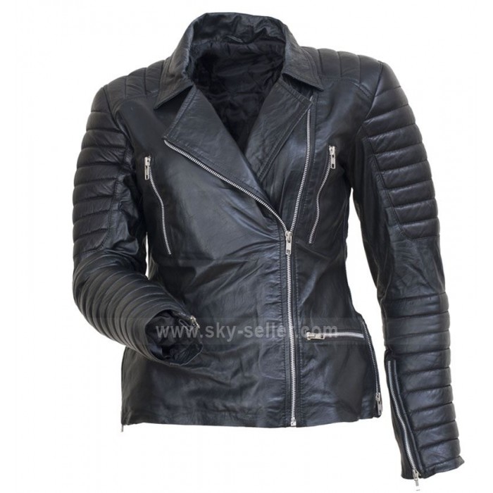 Los Angeles Sandra Bullock Bomber Motorcycle Leather Jacket