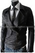 Slim Fit Multi Pockets Black Rider Leather Jacket