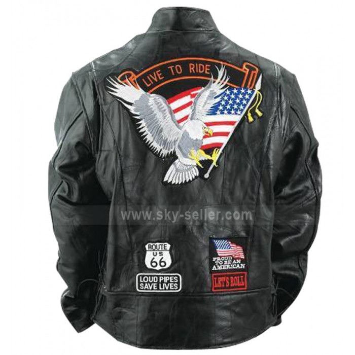 Diamond Plate Unisex Buffalo Leather Motorcycle Jacket