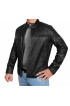 Mens Cafe Vintage Black Biker Racing Leather Jacket