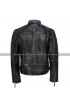 Mens Vintage Biker Cafe Racer Distressed Black Motorcycle Leather Jacket