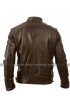 Mens Cafe Racer Slim Fit Biker Quilted Shoulders Vintage Leather Jacket
