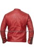 Retro Biker Vintage Red Cafe Racer Casual Fit Quilted Leather Jacket
