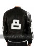 Black 8 Ball Mens Bomber Leather Jacket