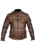 Cafe Racer Brown Motorcycle Leather Jacket