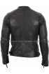 Mens Slim Fit Vintage Black Biker Cafe Racer Quilted Leather Jacket