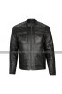 Cafe Racer Retro Biker Multi Pockets Quilted Motorcycle Leather Jacket Black/Brown