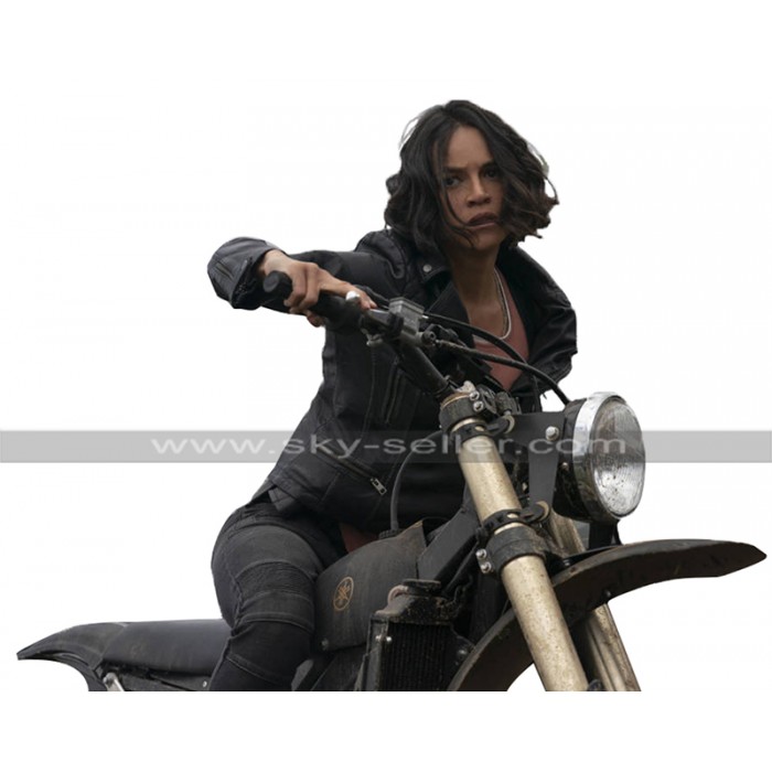 Letty Ortez Fast and Furious 9 2020 F9 Michelle Rodriguez Biker Black Leather Jacket
