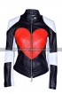 Timebomb Singer Kylie Minogue Red Heart Valentines Day Black White Leather Jacket