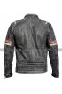 Mens Vintage Cafe Racer Retro Biker Distressed Black Motorcycle Leather Jacket