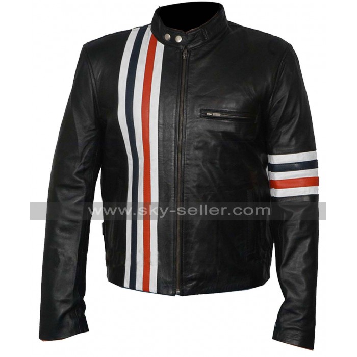 Easy Rider Multi Stripes Peter Fonda (Wyatt) Biker Jacket