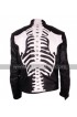 Skeleton Sketch Men's Black Biker Leather Jacket