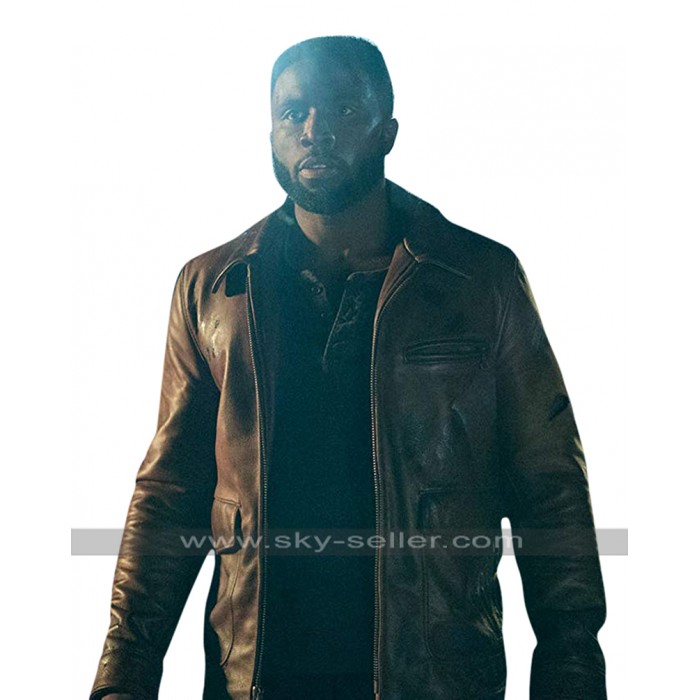 The First Purge Y'lan Noel (Dmitri) Biker Brown Leather Jacket