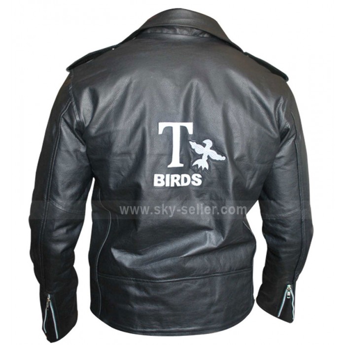 Grease T Birds Black Motorcycle Leather Jacket