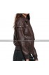 Brie Larson Captain Marvel Aviator Brown Bomber Leather Jacket