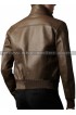 Dark Brown Slimfit Front Flap Pockets Bomber Jacket