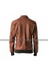 Wes Bentley American Horror Story John Lowe Bomber Biker Brown Leather Jacket