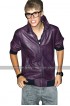 Justin Bieber Music Event Purple Bomber Leather Jacket