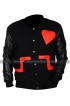 Chris Brown Love Not Hate Valentines Day Red Heart Black Leather Jacket