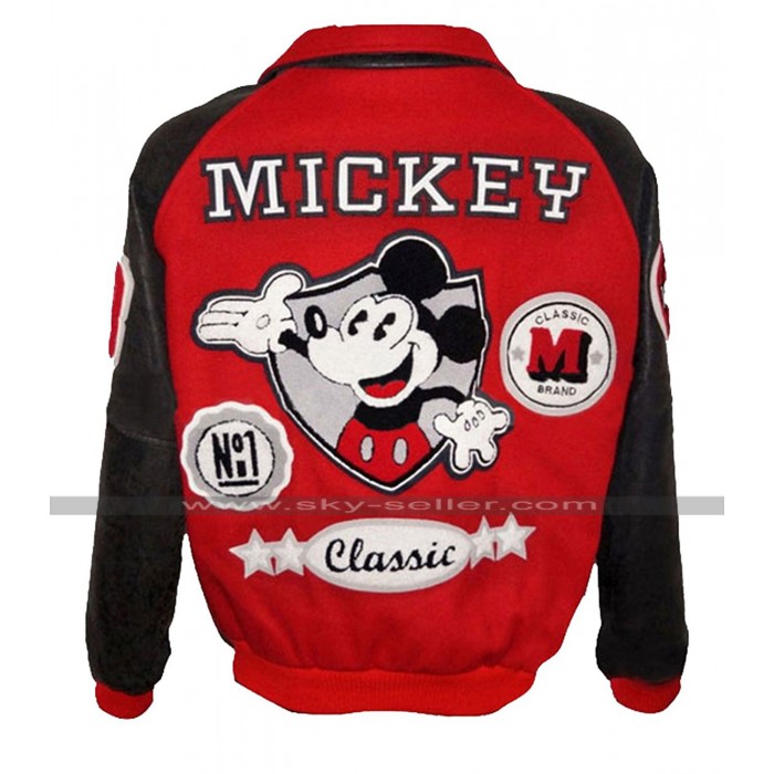 Michael Jackson Mickey Mouse Letterman Varsity Bomber Jacket 