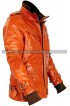 Bright Copper Slim Fit Classic Bomber Leather Jacket