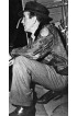 Tokyo Joe Humphrey Bogart Fur Bomber Leather Jacket