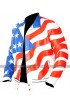 Vanilla Ice America Flag Bomber Leather Jacket