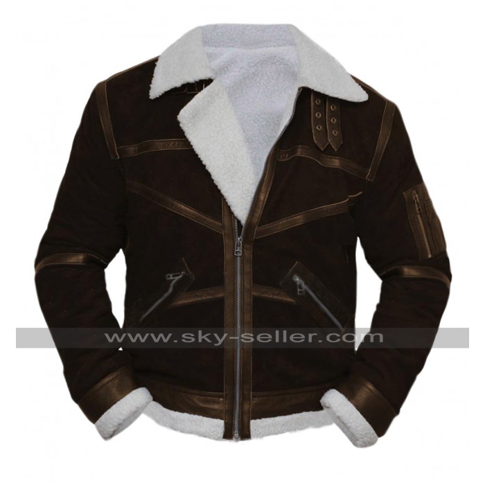  50 Cent Power Brown Leather Fur Jacket