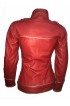 Womens Freddie Mercury Queen Tribute Concert Belted Biker Red Leather Jacket