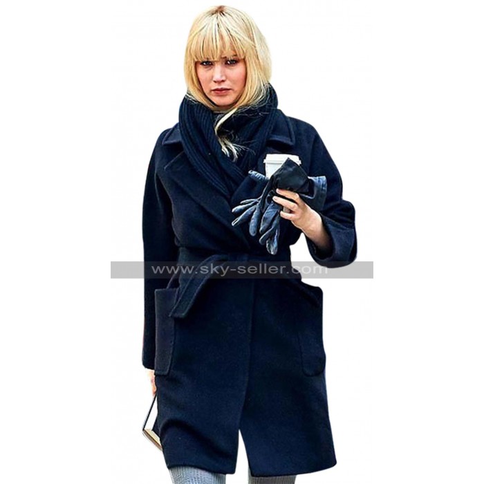 Red Sparrow Jennifer Lawrence Black Trench Coat