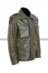 Kim Kardashian US Army Green Leather Jacket