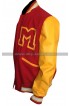 Michael Jackson M logo Letterman Red & Yellow Varsity Bomber Jacket