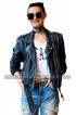 Natalie Portman Vox Lux Celeste Black Belted Biker Leather Jacket
